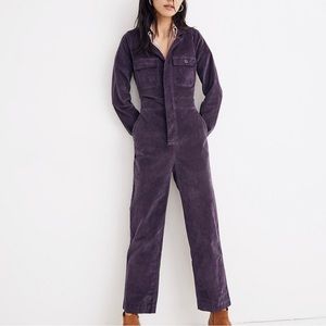 Madewell Eggplant Velvet Coveralls